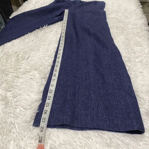 Theory Terena B Wide-Leg Linen Pants in Blue Size 2 - Picture 9 of 9